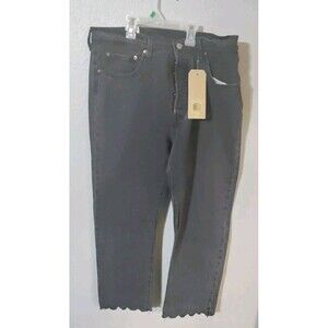 Womens LEVI'S 501 Original Cropped Stretch Gray Black Denim Jeans NWT 32x26 $70